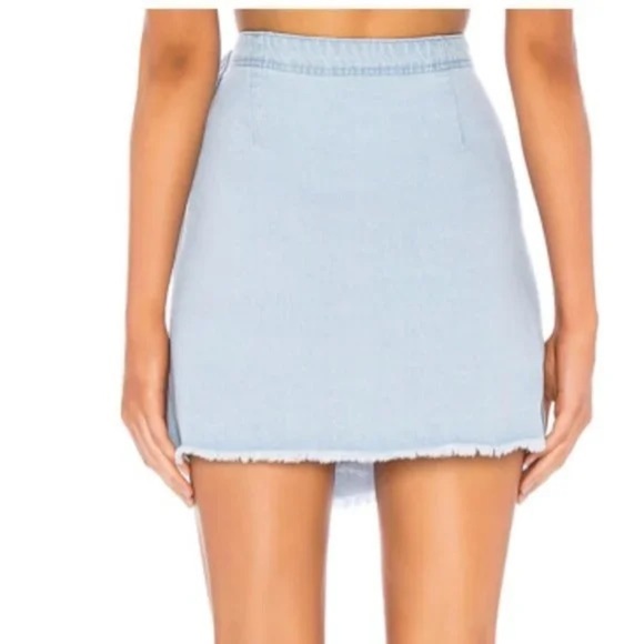 by the way. Kensington Denim Faux Wrap mini Skirt, Size XS - Picture 4 of 15